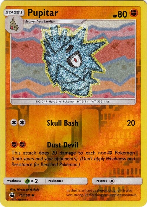 Pokemon - Pupitar - 75/168 -  Reverse Holo - Celestial Storm - NM/M