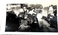 Got My Case of Hires Root beer & My Harley Davidson Snapshot B&W Photo 1942