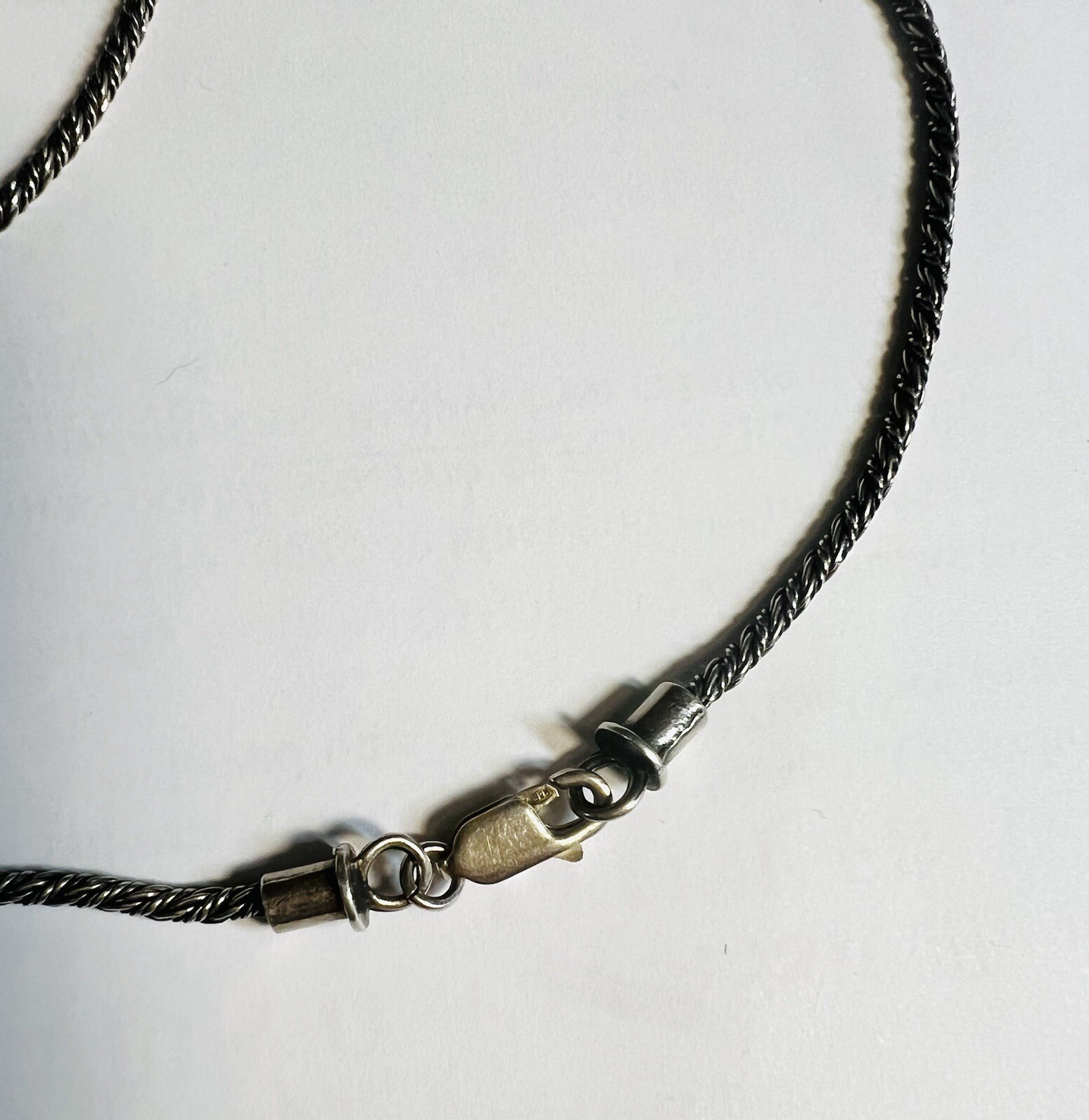 Sterling Silver Triangular pendant with Blue Gems… - image 8