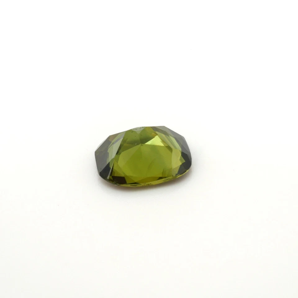 1.30 Carat Natural Green Sapphire Cushion Cut Heated Certified Gemstone Thailand - Image 4 of 4