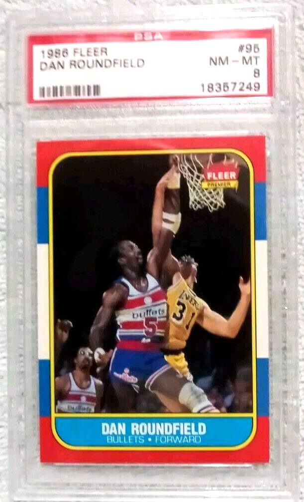 1986 Fleer Basketball Dan Roundfield Card #95 ~ PSA Graded 8 NM-MT