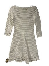 Eliza J Fit and Flare Long Sleeve White Dress Size S