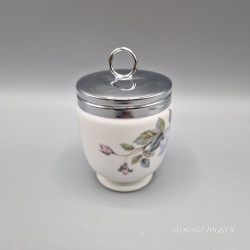 Vintage Royal Worcester Porcelain Single Egg Coddler Floral June Garland England - Picture 4 of 11
