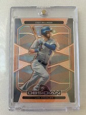 2020 Panini Obsidian Electric Etch Orange Refractor SSP# D /50 Cody Bellinger
