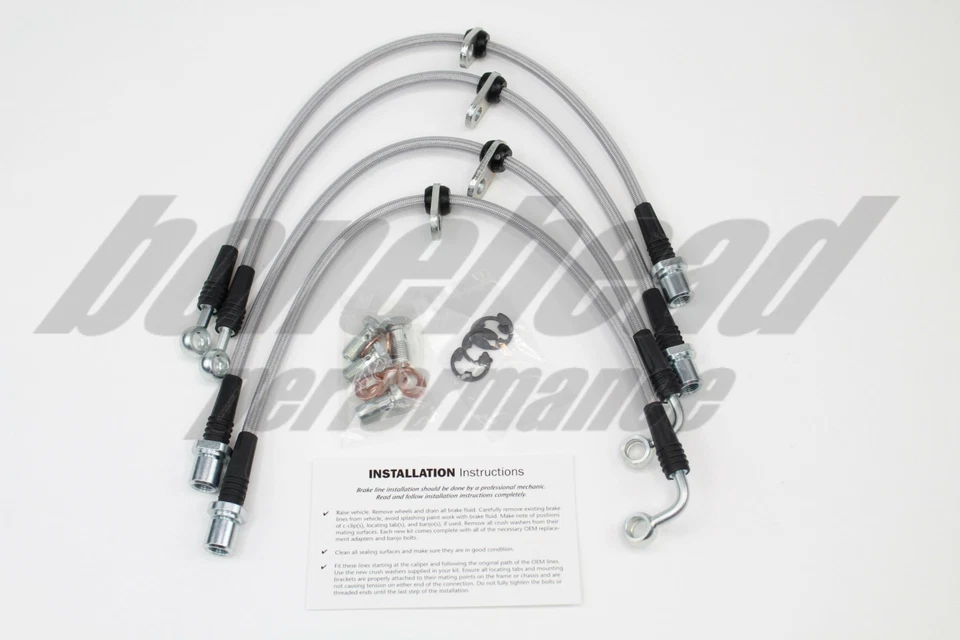 Líneas de freno trenzadas de acero inoxidable Techna-Fit para Subaru BRZ y Scion FR-S Foto 2 de 4