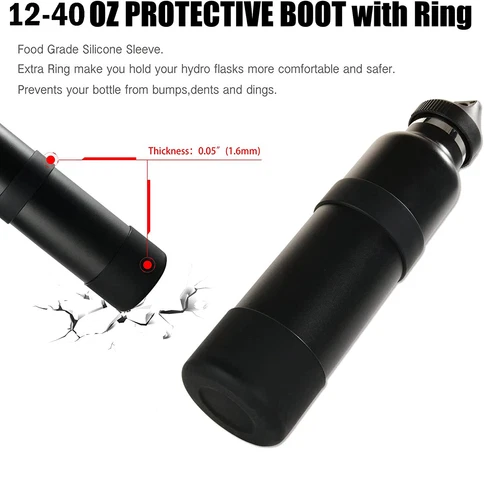Silicone Double Protective Bottle Boot/Bottle Sleeve for Hydro Flask 12 to 40oz - Picture 11 of 46