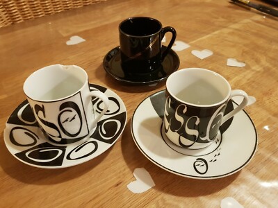 Portofino Set Espressotassen schwarz-weiß