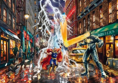 New Schmidt Jigsaw Puzzle 1000 Pieces 58433 Marvel Thor Thomas Kinkade - Picture 2 of 2