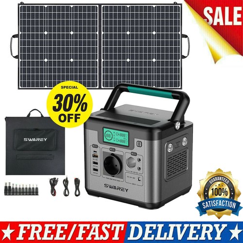 SWAREY 518Wh Power Station Solar Generator With 100W 18V Foldable Solar Panel UK eBay