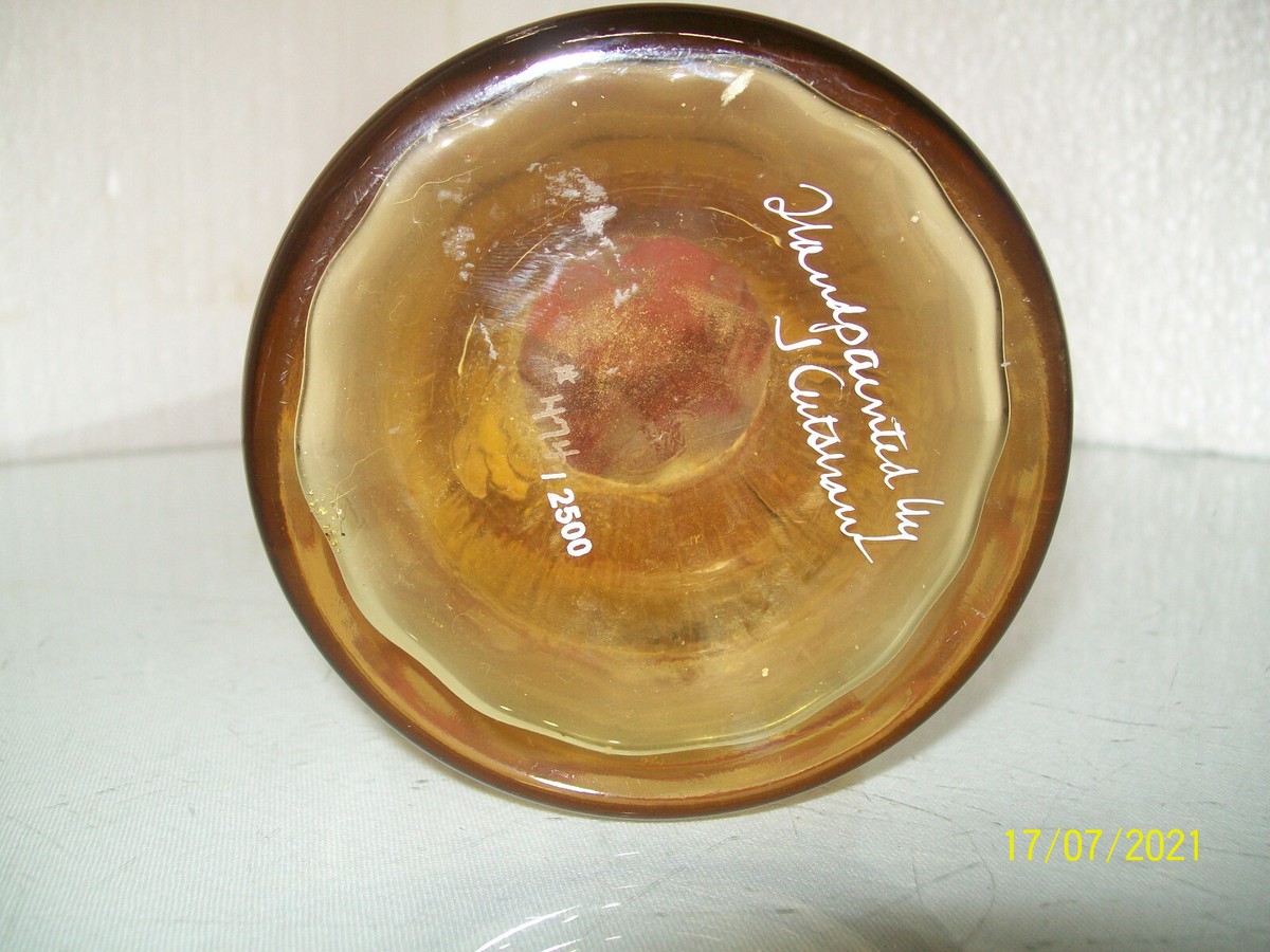 オールドフェントン　アンベリーナ Vintage FENTON Orange/Amberina HOBNAIL Glass Swung VASE 18