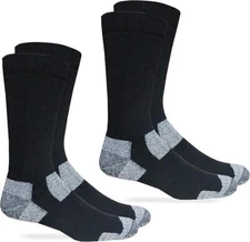 Carolina Ultimate Work Steel Toe Boot Socks, Black, (XL) M 12-16, 2 Pair