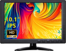 10.1" IPS CCTV Monitor with Stand, Remote, Built-In Speakers, Multiple Inputs