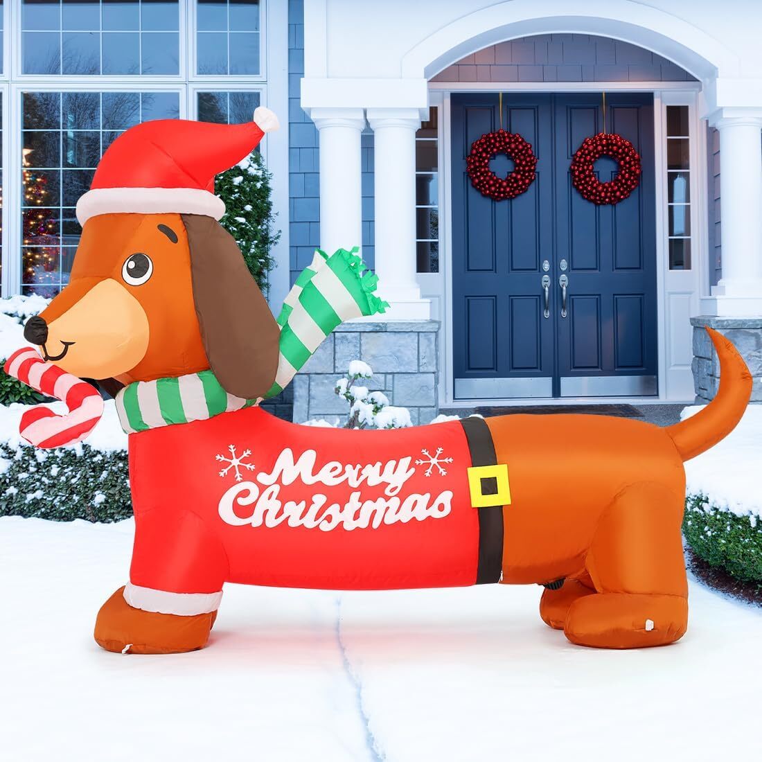 5 FT Christmas Inflatables Dog Outdoor Decorations Dachshund Dog Blow Up Yard... eBay