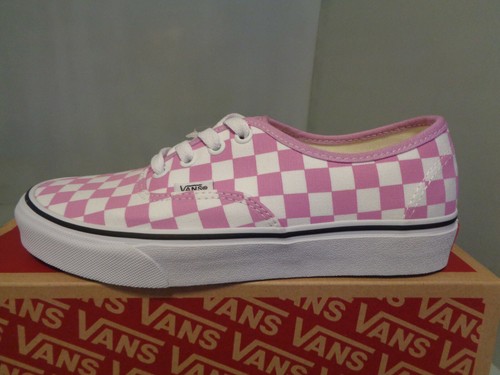 Women's Vans Authentic Orchid & White Checkerboard Skate Shoes NIB VN0A348A3XX - Picture 2 of 5