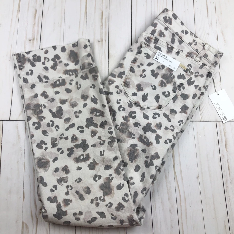 全新带标签! Joe’s Jeans Callie 水彩豹纹牛仔裤 31 码