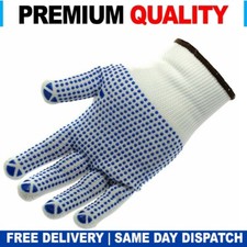 1 - 24 Pairs PVC DOT POLKA Work Gloves Nylon Picker Packer PICK & GO Safety Grip