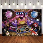 80's Party Backdrop Hip-Hop Music Disco Neon Night Photo Background Banner