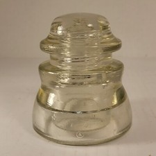 Vintage WHITALL TATUM Glass Insulator No. 1 Clear 7-41 made in USA
