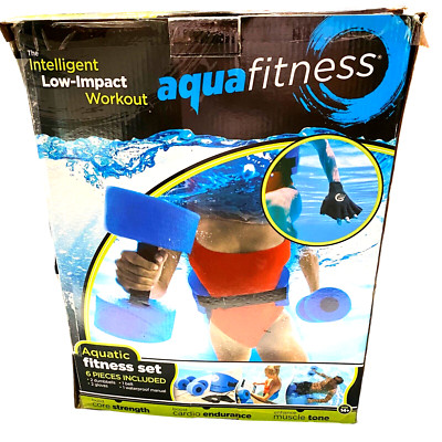 AQUA Water Aerobic 6 Piece Fitness Set for Pool Exercise Equipment Dumbell belt
