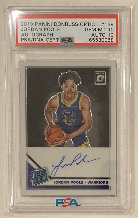 Jordan Poole 2019 Optic #169 Rated Rookie Signatures Price Guide