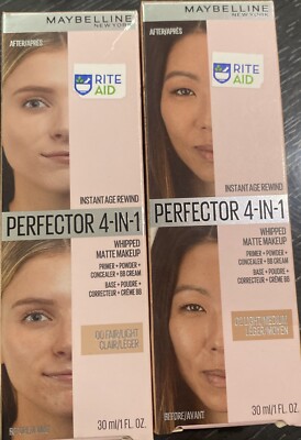 MAYBELLINE PERFECTOR 4 IN 1 WHIPPED MATTE MAKEUP 00 FAIR/LIGHT & 02 Light/medium