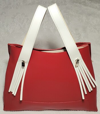 Lamarthe Cosmic Cowgirl Cherry Red Purse w 2 Strap Choices White Fringe France