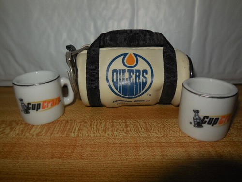 1 edmonton oilers key chain bag 2 mini stanley cup mugs - Picture 2 of 3