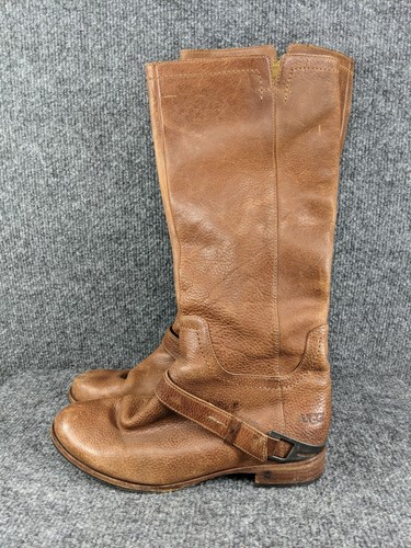 Tall Chestnut Equestrian Leather Boots 