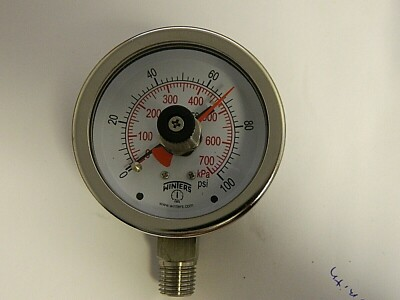#ad Winters 2 1 2quot; Dial 1 4 Thread 0 100 Scale Range Pressure Gauge PFP82425MAXI $67.20