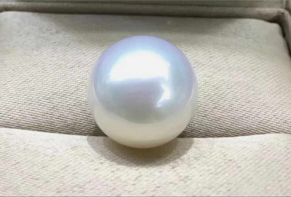 Charm 9-10mm Natural Mar del Sur Genuino Blanco Redondo Perla Suelta Sin Perla Foto 2 de 2