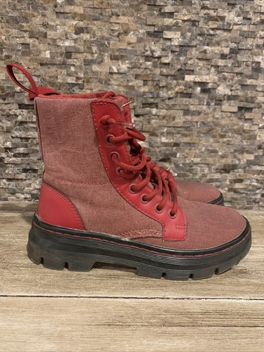 maroon canvas doc martens