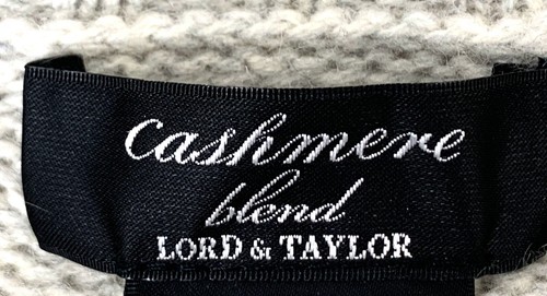 Lord & Taylor Cashmere and Wool blend Gray cardigan, belted size Large NWOT - Picture 8 of 19