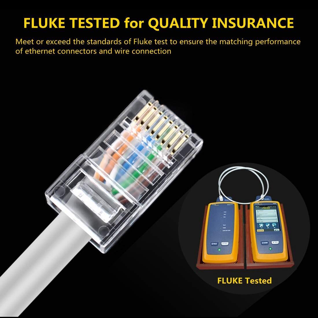 100-Pack RJ45 Cat6 Pass Through Connectors Gold Plated for Ethernet Cables