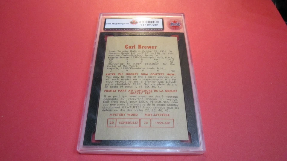 1959-60 Parkhurst #3 Carl Brewer Rookie Card - Toronto Maple Leafs - Image 4 of 4