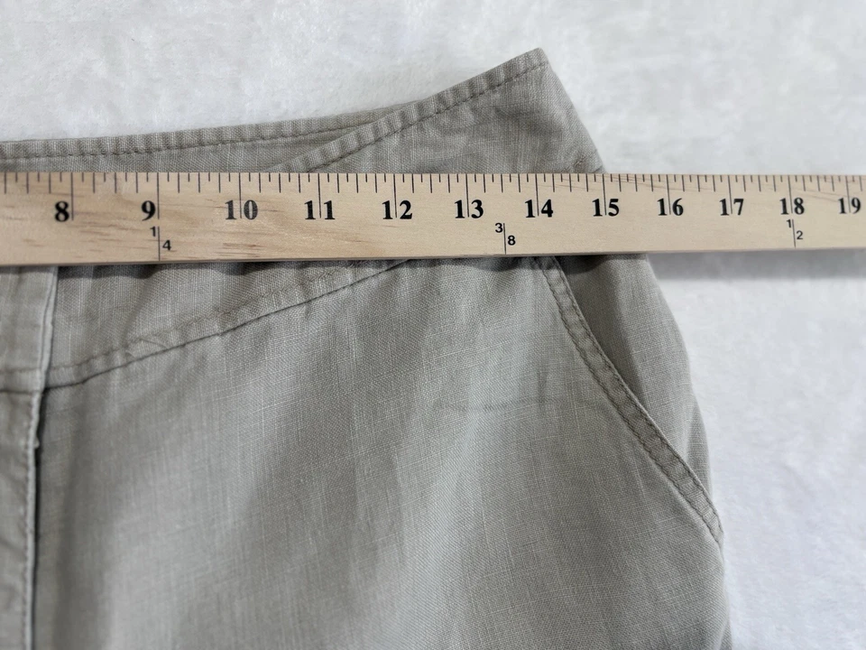 Kenneth Cole Reaction 100% 亚麻阔腿裤 棕褐色 尺寸 6,1GW4D559 — 第 4/4 张图片