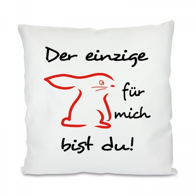 Herzbotschaft  Kissen mit Motiv Modell: Der einzige Hase für mich bist du