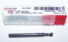  .1186" CARBIDE 2 FLUTE END MILLS, SQ - KYOCERA 1610-1186.357A1