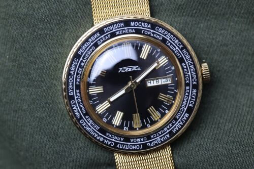 ๐ Wristwatch RAKETA Cities World Time Vintage Men's Watch cal. 2628.H. Soviet - Picture 2 of 7