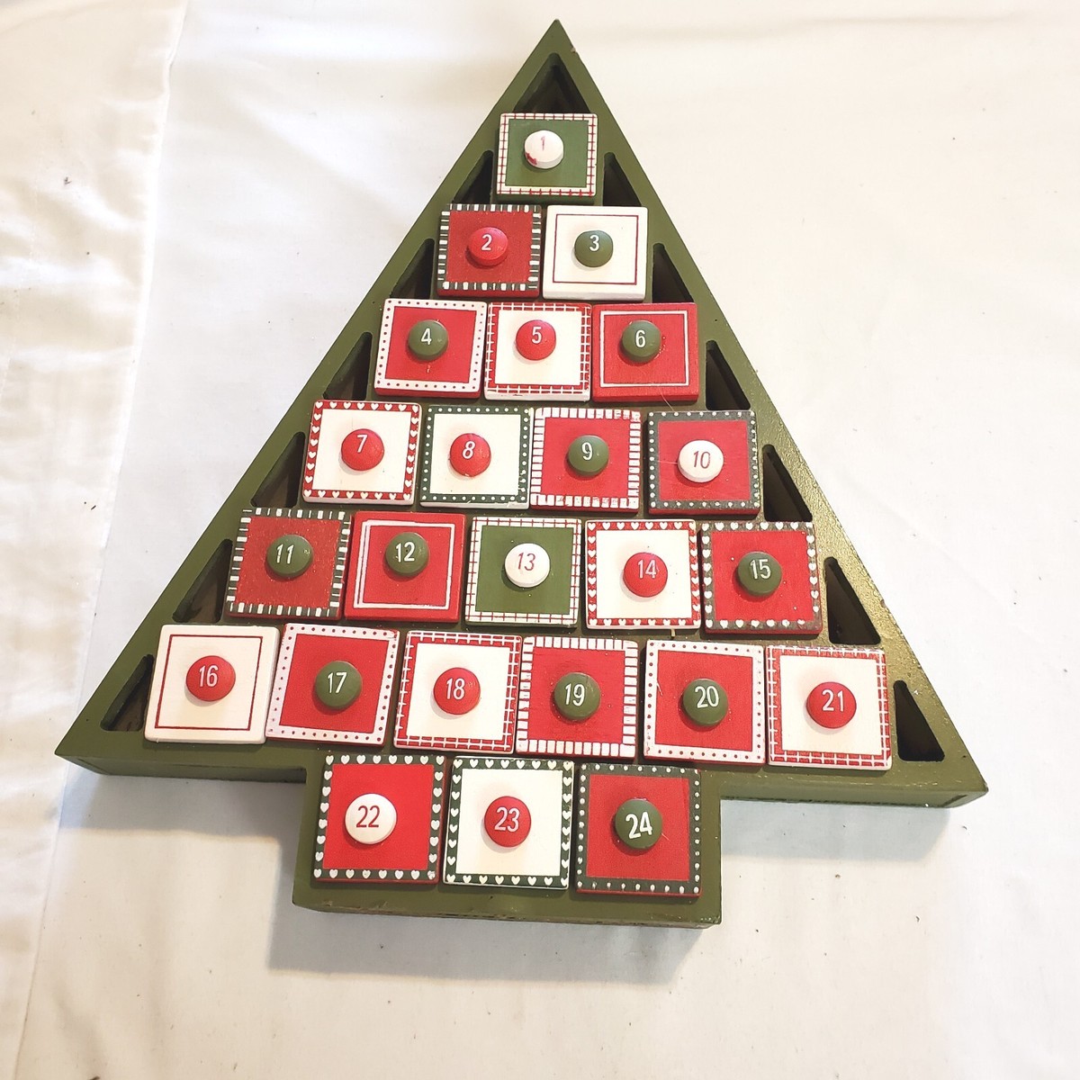 Advent Calendar Wood Christmas Tree Rustic Each Drawer Has A Bible Quote  Gift | eBay