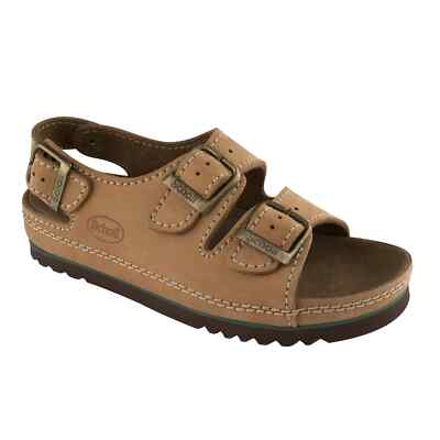 DR SCHOLL AIR BAG BACK STRAP LEATHER NABUK SANDALS TRIPLE BUCKLE UK