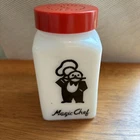 McKee Glass Co Magic Chef Deco Embossed Square Salt  Shaker  ONLY VGC