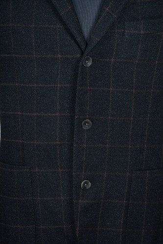 Chaqueta Blazer Boglioli Dover Lana Cuadros Para Hombre Marrón Talla 50 - Imagen 6 de 11