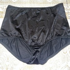 VANITY FAIR Sz 2XL Silky NYLON BRIEF Panty 40301 GRANNY PANTY BLACK