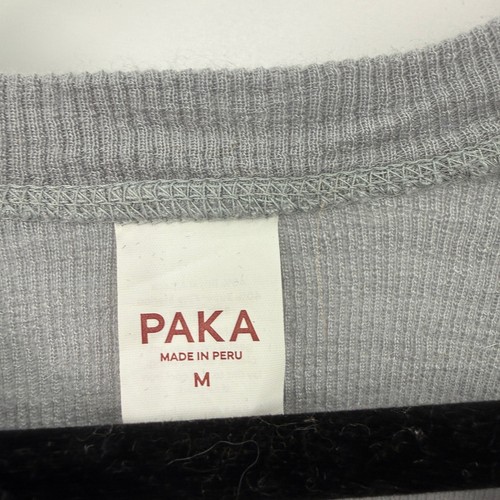 PAKA Thermal Crew Women M Grey Alpaca Merino Blend Gorpcore Eco Neutral Layering - Picture 3 of 9