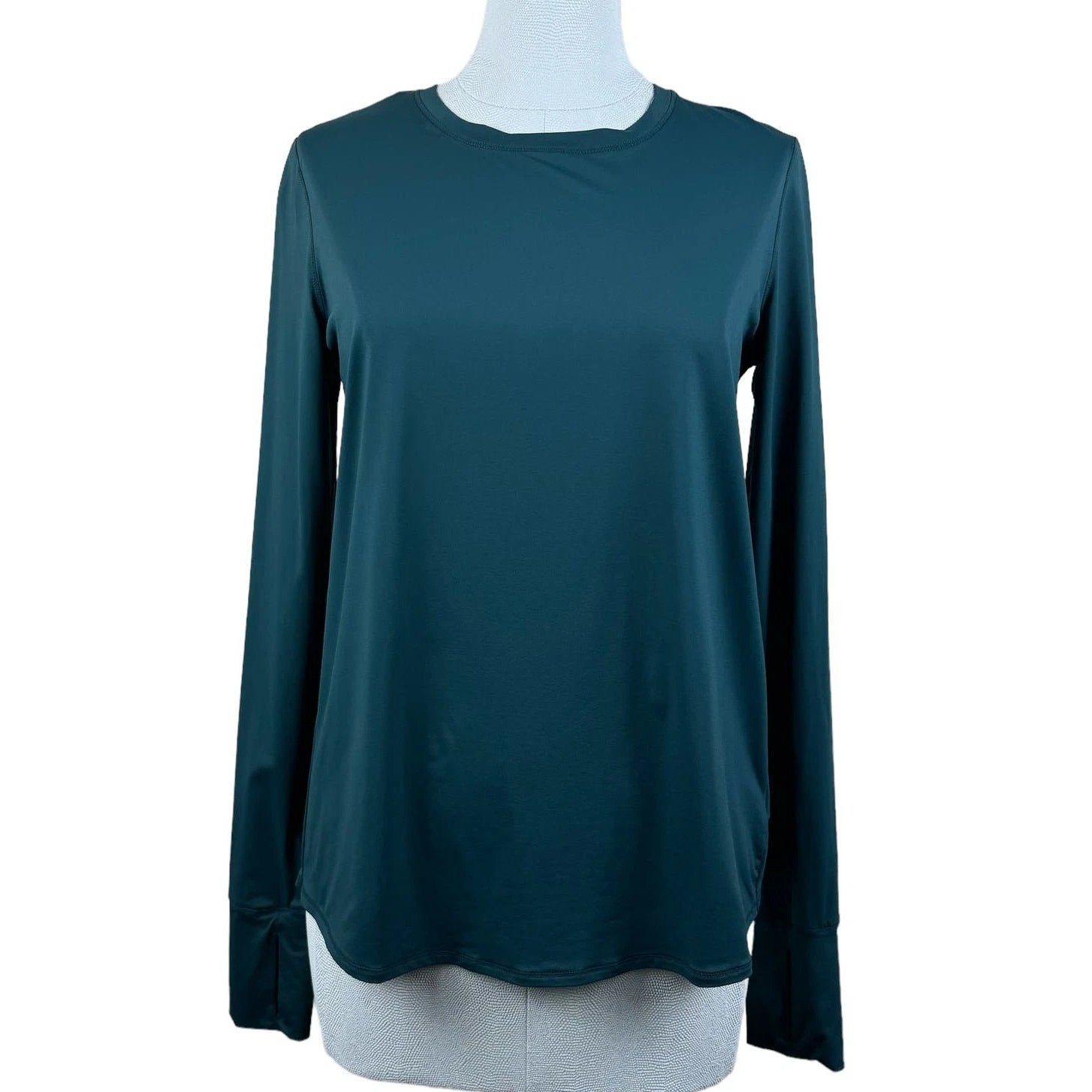 athleta split back long sleeve activewear nylon blend athleisure shirt