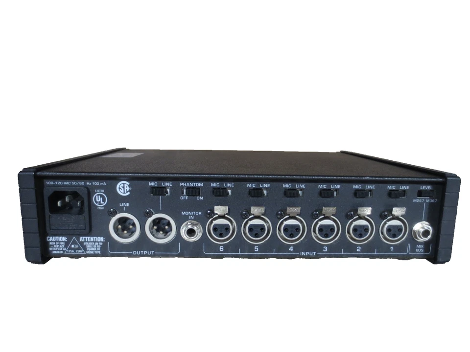 Shure M367 6-Channel Portable Microphone Mixer (Model M367) - Image 3 of 4