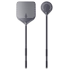 CUTEDATE 2 Piece Pizza Peel Set, 14 Inch Perforated 47.2INCH / 120CM, Gray
