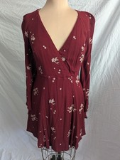 Free People Jasmine Dress Marsala ASO Sabrina Carpenter Women's Sz 8 Fairy Boho