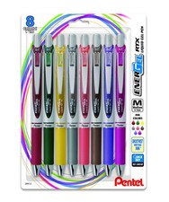 Pentel EnerGel RTX Retractable Liquid Gel 8 Count Pack of 1 , Assorted 3