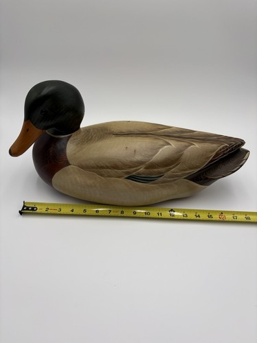 Ducks Unlimited Signed Robert Capriola Limited Edition Wooden XL Duck Decoy #975 - Bild 9 von 11